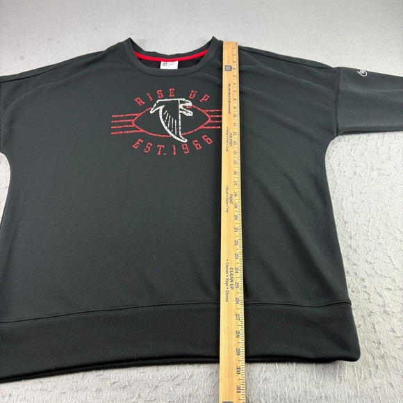 Atlanta Falcons Nike Sweatshirt Womens XL Black Dri Fit Pullover Relaxed Fit NFL - Picture 6 of 10